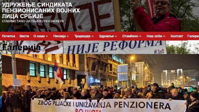 Podrška vojnih penzionera